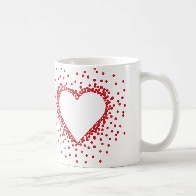 Red Confetti Heart Mug (Right)