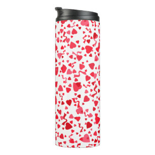 Red Confetti Hearts Thermal Tumbler