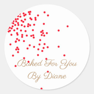 Red Confetti Holiday Labels