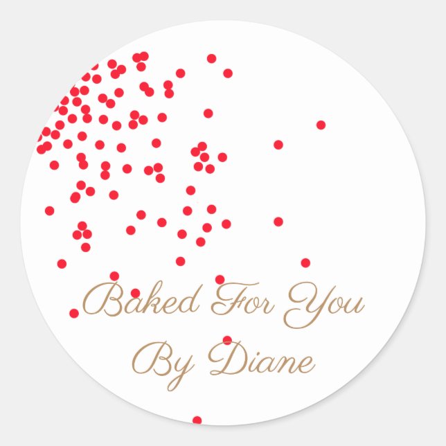 Red Confetti Holiday Labels (Front)