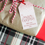Red Confetti Typography Merry Christmas Gift Tags<br><div class="desc">The gift of giving is made easy this holiday season with these unique and modern Christmas gift tags. The design features a festive red foil effect typography script "Merry Christmas" with matching confetti on a clean white background. Easily add your custom wording to these holiday gift tags by using the...</div>