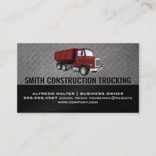 Red Construction Dump Truck Business Card