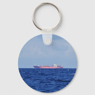 Red Container Ship Key Ring