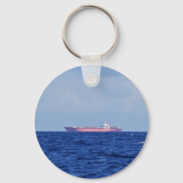 Red Container Ship Key Ring (Front)