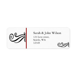 red contemporary address labels