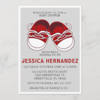 Red Converse Sneaker Shoes Baby Shower Invitation