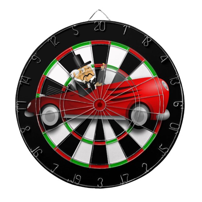 Red convertible sports car dartboard (Front)