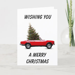 RED CONVERTIBLE STYLE "MERRY CHRISTMAS" HOLIDAY CARD