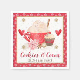 Red Cookies and Cocoa Baby Shower Napkin