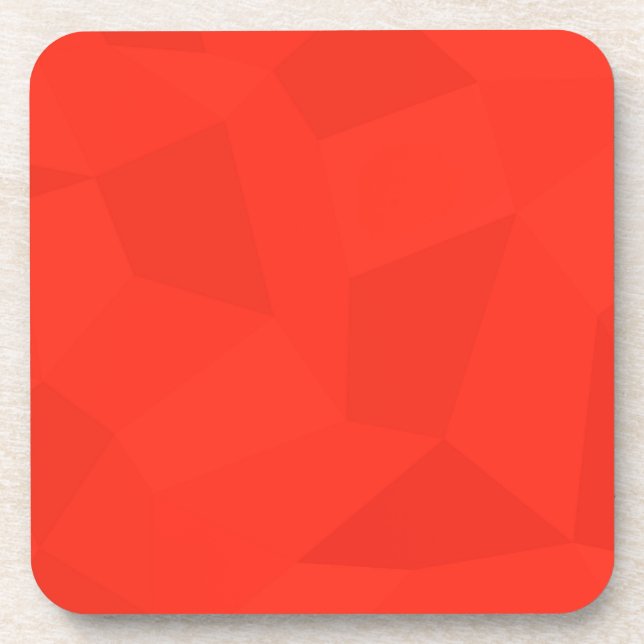 Red, cool, trendy, modern, simple geometric art coaster (Front)