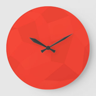 Red, cool, trendy, modern, simple geometric art large clock