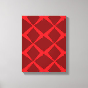 Red, cool, trendy, urban, x shape brush strokes canvas print