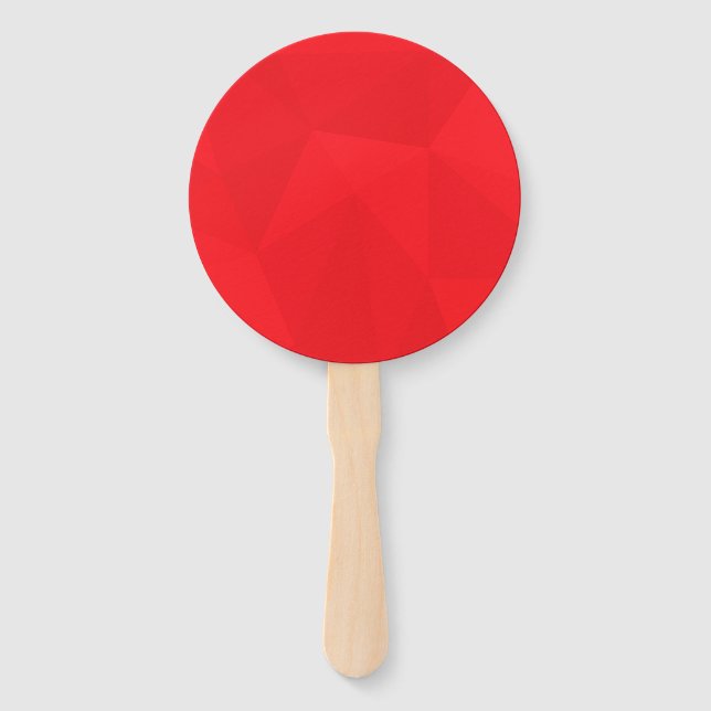 Red, cool, unique, trendy, urban geometric design hand fan (Front)