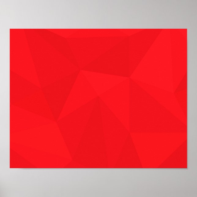 Red, cool, unique, trendy, urban geometric design poster (Front)