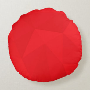 Red, cool, unique, trendy, urban geometric design round cushion