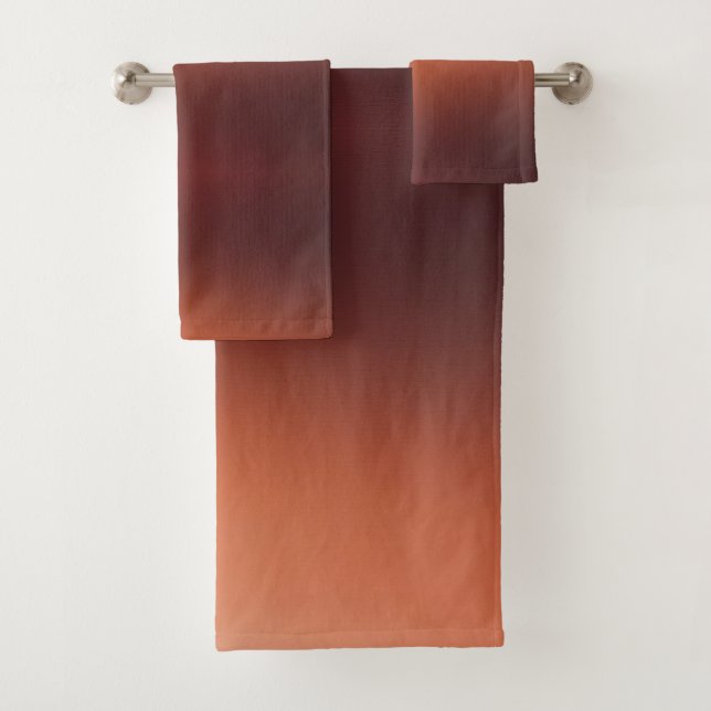 Red Copper Gradient Bath Towel Set (Insitu)