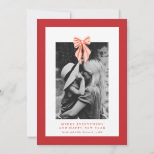 Red Coquette Bow Holiday Photo Card