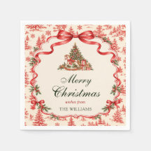 Red Coquette Bow Script Christmas Tree Party