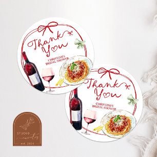 Red Coquette Bow That's Amore Classic Round Sticker