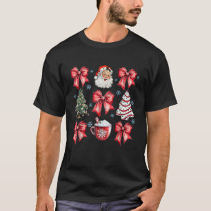 Red Coquette Christmas Vintage Santa Xmas Tree Cak T-Shirt