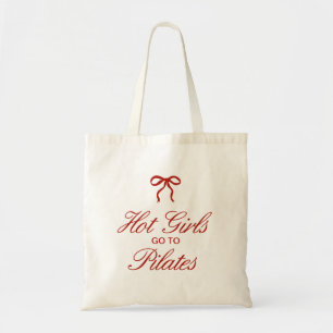 Red Coquette Hot Girls Go To Pilates Tote Bag