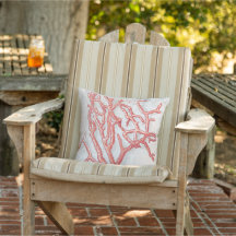 Red Coral Beach Nautical Coastal Modern Vintage