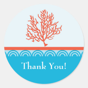 Red Coral Favour Sticker