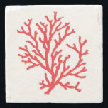 Red Coral Marble Stone Coaster<br><div class="desc">Red Coral Marble Stone Coaster</div>