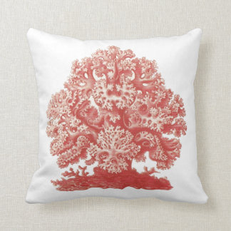 Red Coral Nautical Beach Decor Throw Sea Life Cushion