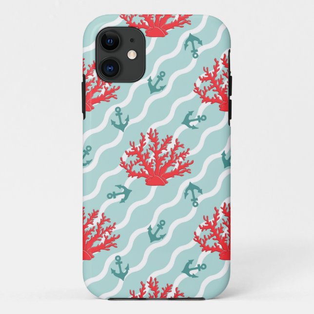 Red Coral Pattern 1 Case-Mate iPhone Case (Back)