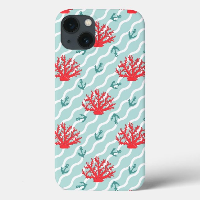 Red Coral Pattern 1 Case-Mate iPhone Case (Back)