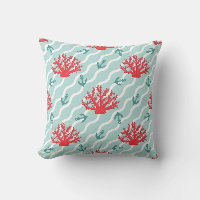 Red Coral Pattern 1 Cushion (Front)