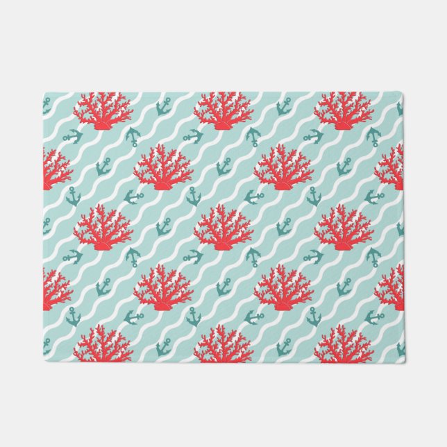 Red Coral Pattern 1 Doormat (Front)