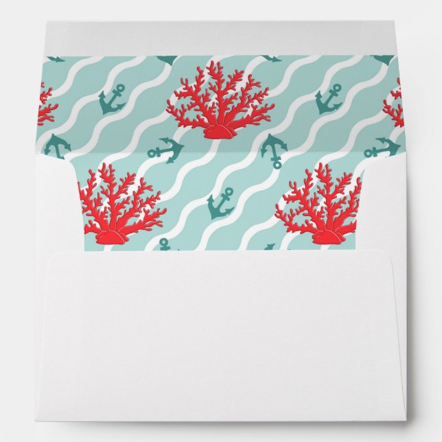 Red Coral Pattern 1 Envelopes (Back (Bottom))