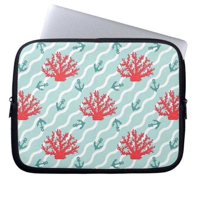 Red Coral Pattern 1 Laptop Sleeve (Front)