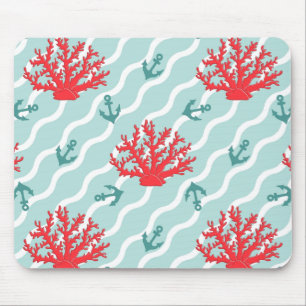 Red Coral Pattern 1 Mouse Mat