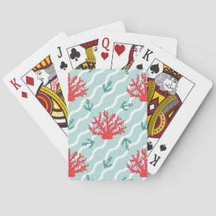 Red Coral Pattern 1 Playing Cards