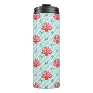 Red Coral Pattern 1 Thermal Tumbler