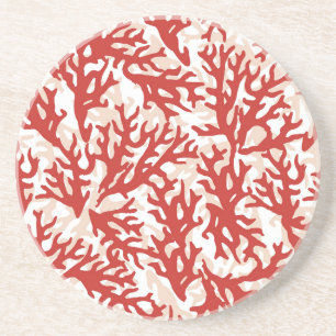 Red Coral Pattern 2 Coaster