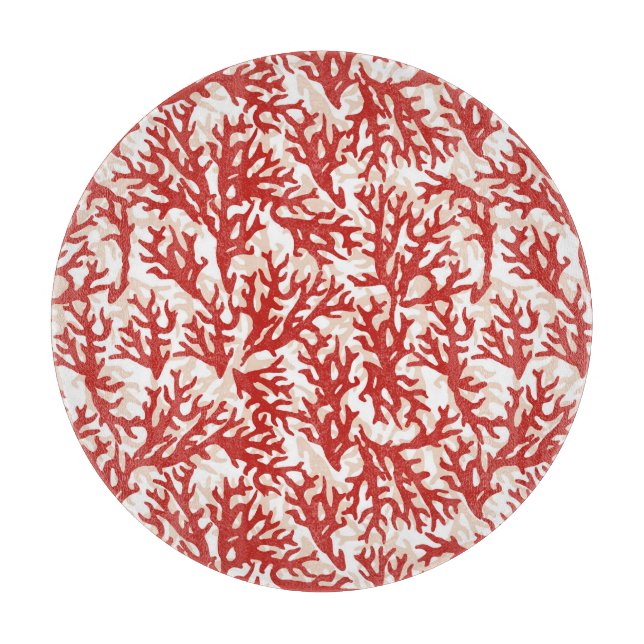 Red Coral Pattern 2 Cutting Board (Front)