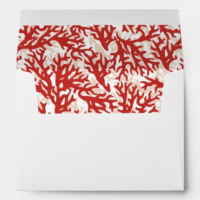 Red Coral Pattern 2 Envelope (Back (Bottom))