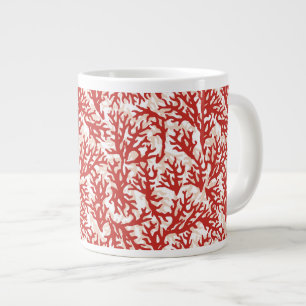 Red Coral Pattern 2 Large Coffee Mug