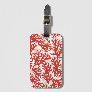 Red Coral Pattern 2 Luggage Tag