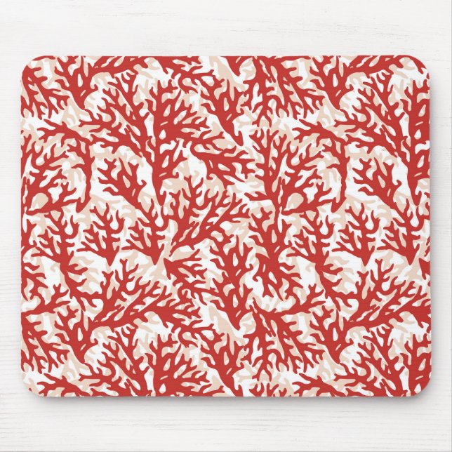 Red Coral Pattern 2 Mouse Mat (Front)