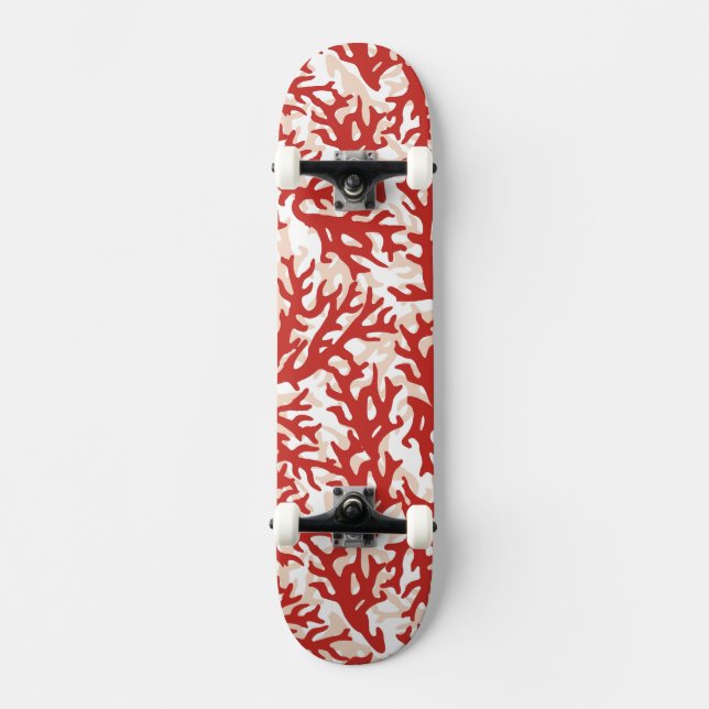Red Coral Pattern 2 Skateboard (Front)