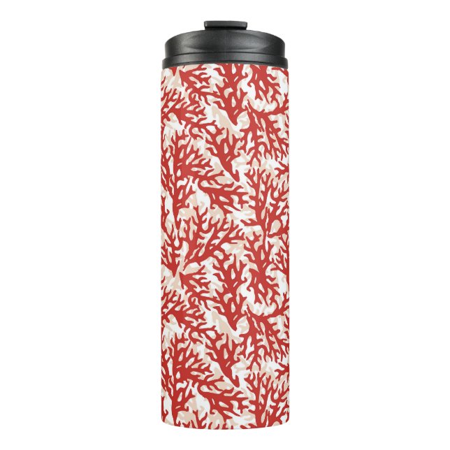 Red Coral Pattern 2 Thermal Tumbler (Front)