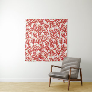 Red Coral Pattern Tapestry