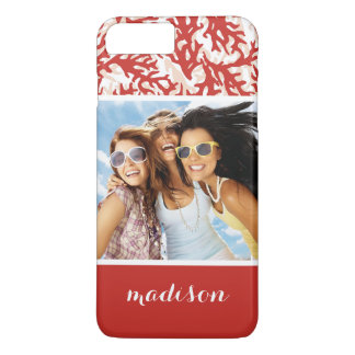 Red Coral Pattern | Your Photo & Name iPhone 8 Plus/7 Plus Case