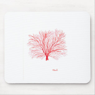 Red coral sealife mouse mat