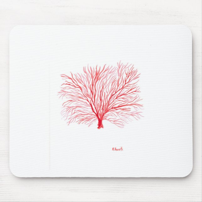Red coral sealife mouse mat (Front)